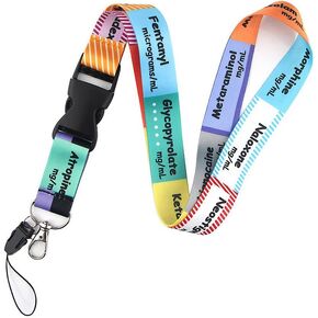 Pinstant ICU ER Critical Care Anesthesia Anesthetics Drugs Anesthesiologist Pain Meds 17.7" Neck Lanyard Keychain Holder ID Badge Mobile Phone Pin Strap