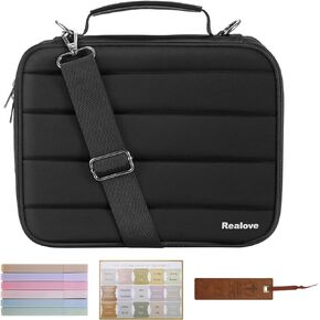 Bible Covers for Women - Bible Cover Case with Bookmarks & Handle & Shoulder Strap | Bible Carrying Case | Bible Tote Study Bag for Church & Women & Man & Girls & Boys -Black