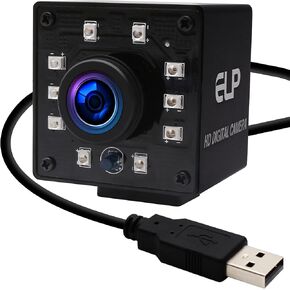 Magnolia Night Vision HD Wide Angle IR-Cut USB Camera,High Frame FOV 180 Degree with M12 Mount 1.56mm Lens for Home Security Surveillance/pet,Child Surveillance,60fps@720p / 30fps@1080p.