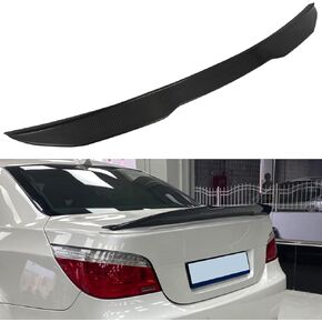 cciyu PSM Style Rear Trunk Lip Spoiler Wing Fits for 2004-2010 for BMW 5-Series/M5 E60 Sedan Racing Trunk Spoiler(Carbon Fiber Glossy Black)