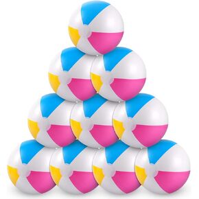 10pcs 15in Inflatable Beach Balls Bulk, Beach Balls Beach Party Favor Toys for Kids Adults Summer Party Swimming Pool (4 Colored) Multicolor