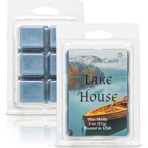 The Candle Daddy Lake House - Rustic Lake House Scented Melt- Maximum Scent Wax Cubes/Melts- 1 Pack -2 Ounces- 6 Cubes