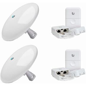 NanoBeam 802.11ac Gen2 NBE-5AC-Gen2-US 5GHz High-Performance airMAX ac Bridge CPE (2-Pack) with Ethernet Surge Protector Gen 2 ETH-SP-G2 for Outdoor High-Speed Networks (2-Pack)