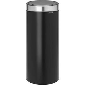 Brabantia Kitchen Touch Trash Can New Removable Lid, Soft Touch Open, Garbage Can + Bags, 10. 6 Gal, White