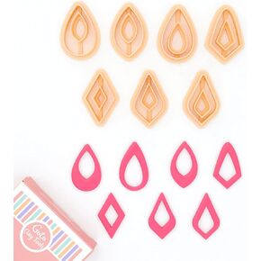 GOTO CLAY TOOLS قطع طين بوليمر متدلية للأقراط، قطع طين بوليمر، مجموعة من 7 قطع طين CTCMB-9