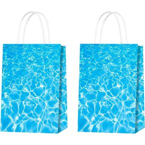 Ertyjikg لوازم حفلات أمواج المحيط - 16 قطعة من أكياس هدايا المحيط لحفلات المحيط تحت البحر باللون الأزرق لمستلزمات حفلات الشاطئ وحمام السباحة للأطفال والكبار من أجل لوازم حفلات حورية البحر المحيطية in Kuwait