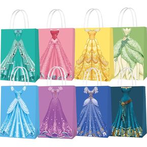 16 Packs Princess Party Gift Bags, Princess Party Supplies for Kids Princess Themed Birthday Party treats bags