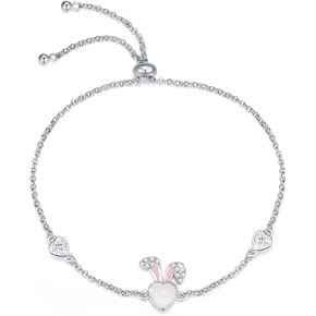 Rabbit Bracelet for Girls 925 Sterling Silver Bunny Bracelet Cute Animal Bracelet Rabbit Jewelry Gifts for Teen Girls Daughter Women