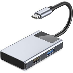 USB C to HDMI Adapter, USB_C Hub to 4K HDMI with 100W PD & USB 3.0 Port Multiport Digital AV Converter for MacBook, iPhone 15, Tablets, iPad Pro/air, Switch and More USB-C Devices (USB_C + HDMI 3IN1)