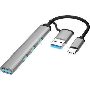 محور USB C، محور نحيف للغاية 4 منافذ USB 3.0 مع نقل بيانات بسرعة 5 جيجابت في الثانية، 4K-HDMI، قارئ بطاقات SD/TF، ​​محول متعدد المنافذ متوافق مع أجهزة الكمبيوتر المحمولة USB C in Kuwait