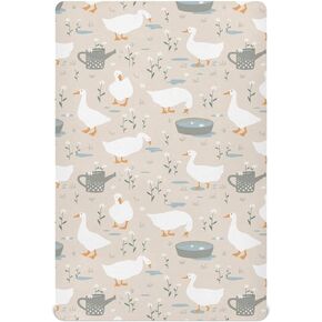 Baby Crib Sheet Cute Goose Flowers Crib Mattress for Boys and Girls Playard Sheet Soft Breathable Fitted Baby Mattress Cover 52x28in