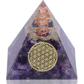 Orgone Pyramid Orgonite Crystal Pyramids for Positive Energy, Orgone Generator Protection Crystal Pyramid for Reduce Stress Reiki Healing Meditation Home Office Decor (Tiger's Eye)