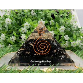 Large Orgone Pyramid | Shungite Pyramid Crystal | Coil Orgonite Pyramid | Organ Pyramids Positive Energy Healing