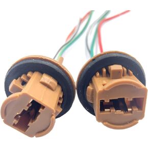 2 Pack 7443 T20 Bulb Sockets Female Adapter Wire Harness connector for Turn Signal Reverse Brake Light Bulbs Socket