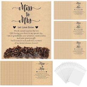 100 Sets Bridal Shower Party Favors Let Love Grow Seed Packets Wedding Favors Thank You Cards Plastic Self Adhesive Bags Wildflower Seed Packets Gifts for Souvenirs Guests, No Seeds