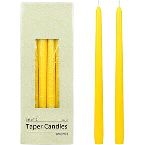 12 Inch, Yellow Piece Taper Candles, Count