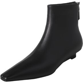 Beauty Cry Women's Booties Low Heel Ankle Boots Square Toe Back Zipper Short Boots