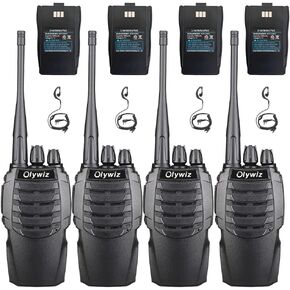 Walkie Talkies Rechargeable Long Range Two-Way Radios with Earpieces, 2-Way Radios UHF Handheld Transceiver 1800mAH 16 Channal Walky Talky Loud&Clear Type C Charging 4 Pack HTD826