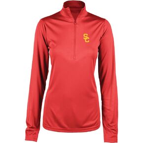 dunbrooke USC Trojans Ladies Legend Lightweight 1/4 zip, red, X-Large