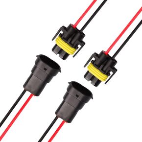 H11 H8 880 881 Headlight Socket Adapter Female and Male Wire Harness Connectors for Fog Lights Headlights,2 Pair