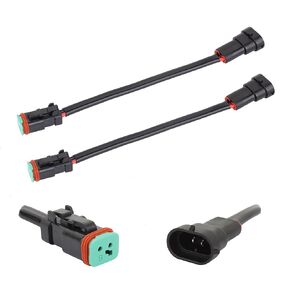 TOMALL H11 H8 to Deutsch DT DTP Connectors Convert Wiring Harness Socket Adapter for Light Bulb Convert Work Light Bar Retrofit