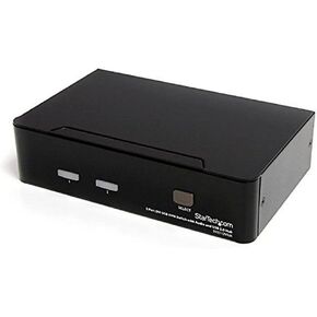 StarTech.com 2 Port DVI KVM Switch - USB DVI Dual Link - Hot-key & Audio Support - 1920x1200 KVM Switch - KVM Video Switch (SV231DVIUA),Black