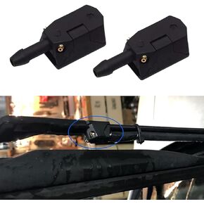 Pack of 2 Car Windshield Wiper Spray Jet, Front Windshield Washer Nozzles, Arm Mounted Jets Nozzles, Universal Car Wiper (Black)