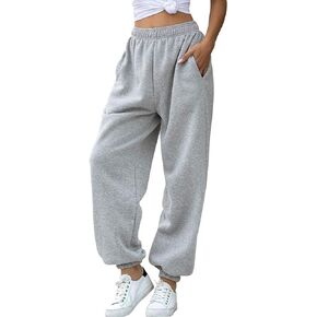 AROGONE Women Sweatpants Baggy High Waisted Cinch Bottom Athletic Joggers Sweat Pants with Pockets