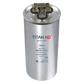 Titan Hd Round Motor Dual Run Capacitor, 50/7.5 Microfarad Rating, 440VAC Voltage - PRCFD5075A