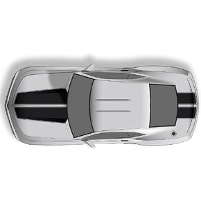 Factory Crafts Hood & Trunk Stripes Graphics Kit 3M Vinyl Decal Wrap Compatible with Chevrolet Camaro 2010-2015 - Gloss Black