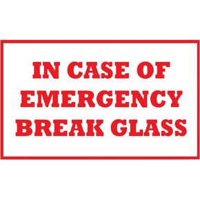 WSQ in Case of Emergency Break Glass Vinyl Decal Sticker Multicolor for Car Bumper Truck Van SUV Window Wall Boat Cup Tumblers Laptop or Any Smooth Surface Size 5 Inches