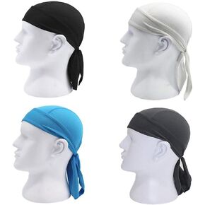 Cooling Sweat Wicking Do Dew Rag Skull Cap Beanie for Men Bandana Head Wrap Hat