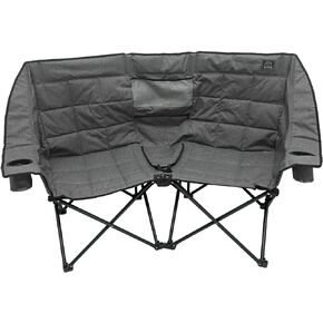Kuma Outdoor Gear Kozy Bear Chair with Carry Bag, Ultimate Portable Luxury Outdoor Double Camping Chair for Glamping, Sports & Outdoor Adventures (Heather Grey/Black)
