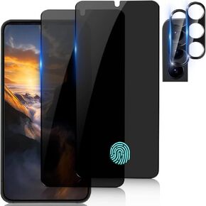 [2+2 for [Samsung Galaxy S23 Plus] Tempered Glass Privacy Screen Protector 6.6 Inch with Camera Lens Protector Tempered Glass, [Fingerprint Unlock], Anti Scratch, Anti Spy, Case Friendly