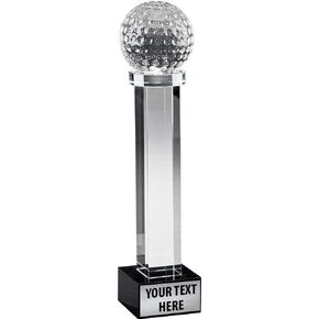 Crown Awards Golf Austerity Trophy, 10" Crystal Golf Trophies Prime