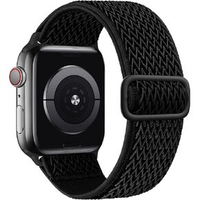 Stretchy Watch Band Compatible with Apple Watch Band 38mm 40mm 41mm 42mm 44mm 45mm 49mm for Men Women Kids Adjustable Elastic Braided Nylon Watch Band for Series 9 8 7 6 5 4 3 2 1 SE Ultra 2