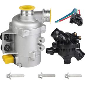 Electric Engine Water Pump 11517586925 & Thermostat Fit for BMW 325i 325xi 328i 328xi 330i 330xi 525i 525xi 528i 528xi 530i 530xi x3 x5 z4 Replaces OE# 11517521584 11517546994 11517563183 11517586924