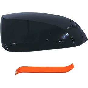 Left Driver Side Mirror Cover Cap Compatible with Toyota Rav4 2019-2023 With Turn Signal Glossy Black(NOT for LE & Hybrid LE)