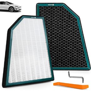 Cabin Air Filter Compatible with Tesla Model X 2016-2023 HEPA Intake Air Filter with Activated Carbon Molecular Sieve Air Conditional Replacement Accessories