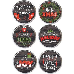 FujLoy Merry Christmas Thread-270 PCS 0.75 inch Christmas Stickers,9 Design Self Adhesive Circle Label Stickers,Christmas Envelope Seals Candy Stickers. (Merry Christmas Thread (013))