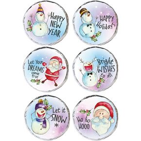 FujLoy Merry Christmas Thread-270 PCS 0.75 inch Christmas Stickers,9 Design Self Adhesive Circle Label Stickers,Christmas Envelope Seals Candy Stickers. (Merry Christmas Thread (013))