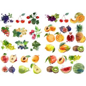 Seasonstorm Watercolor Fruits Aesthetic Diary Travel Journal Paper Stickers Scrapbooking Stationery School Office Art Supplies