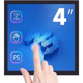 waveshare 4inch Square Capacitive Touch Screen LCD Compatible with Raspberry Pi 4B/3B+/3B/2B/B+/A+/Zero/Zero W/WH/Zero 2W 720×720 Resolution DPI IPS Toughened Glass Cover Low Power Solution