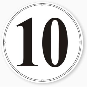 Premium Round Aluminum Number Signs 1-12" in Diameter Parking Spot Number Sign, Large Metal Numbered Signs Outdoor for Lot, Aisle, Tennis Court, Building, Dock, Field, Perforated, Weather-Resistant