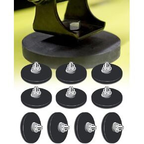 Neodymium Magnet Base Mounts, 26LBS Rubber Coated Magnets with Male Thread Studs Anti-Scratch Strong Rubber Magnets, 10 Pack