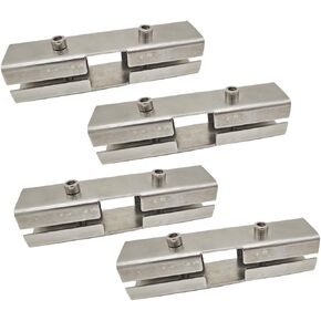 4 Sets 3 Way 1 Inch Square Panel T Clamps Tube Connector 1" x 1"x 1", 201 Stainless Steel T Fitting for Tube 25mm Horizontal Line Chain Link Fence Guardrail End Rails Clamps, Thickness 1.8mm