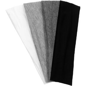 Headbands for Women Cloth Fashion Fabric Stretchy Thick Headbands for Women Cute Soft Hair Bands for Women' s Hair Headbands for Yoga Sports Running Black White