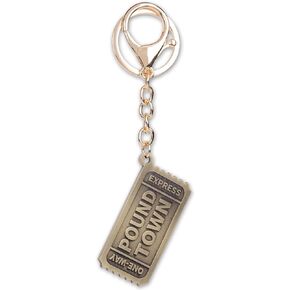Retro Metal Pound Town Ticket Keychain Funny Gag Gifts for Men Women Best Friends Adult Novelty Cute Car Keyrings Unique Backpack Accessories