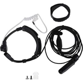 Walkie Talkie Throat Earpiece Headset, Air Acoustic Tube Throat Vibration PPT Mic Headset for BaoFeng UV XR A 58 UV 9R Plus GT 3WP