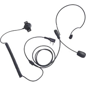Behind The Head Neck Headsets Mic Behind-The-Head Earpiece with Boom Microphone Finger Ptt Radio Ear Piece Compatible with Baofeng Retevis Kenwood 2 Pin Walkie Talkies avph5 uv-5r